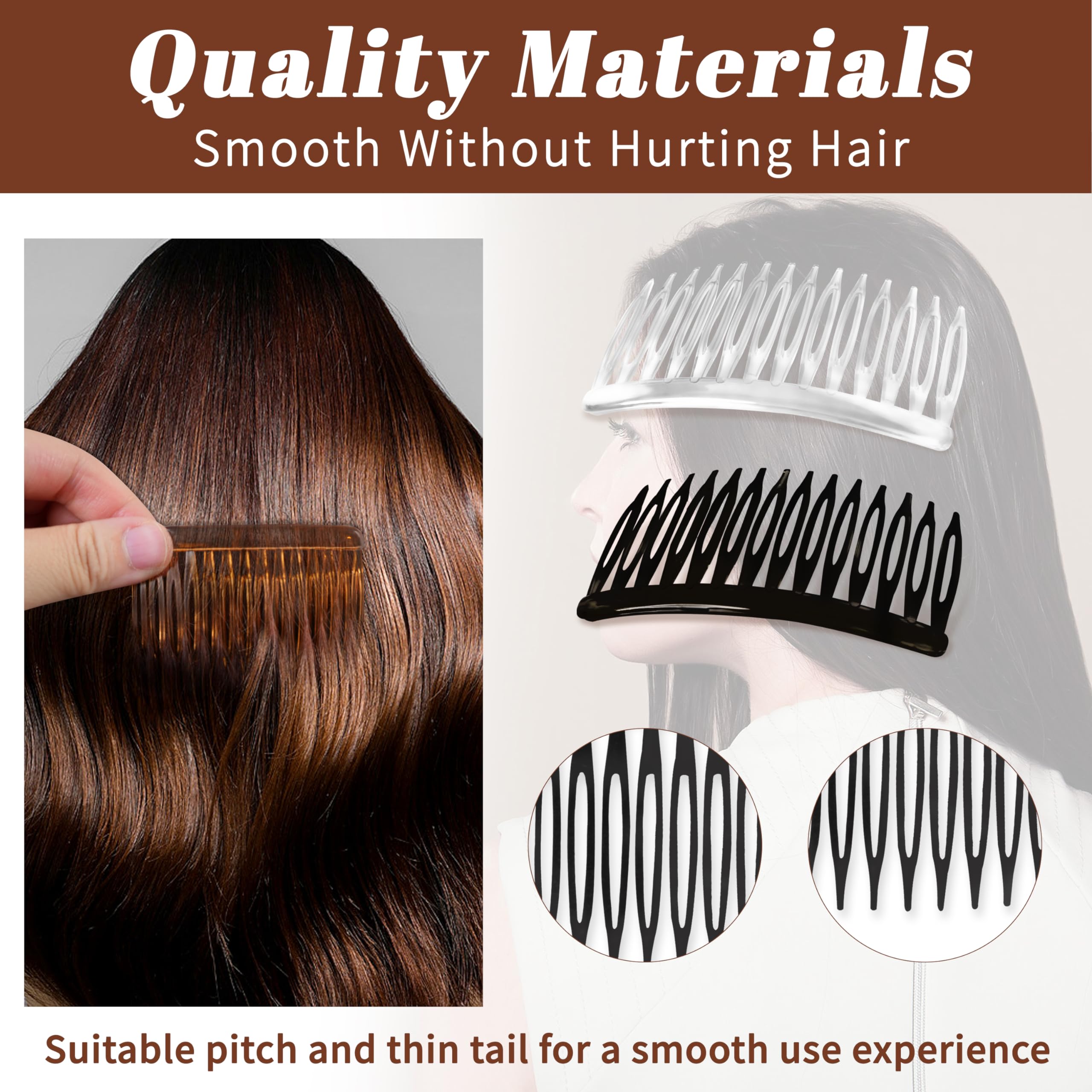 TaShow 24 piece plastic twist comb set for securing bridal wedding veils