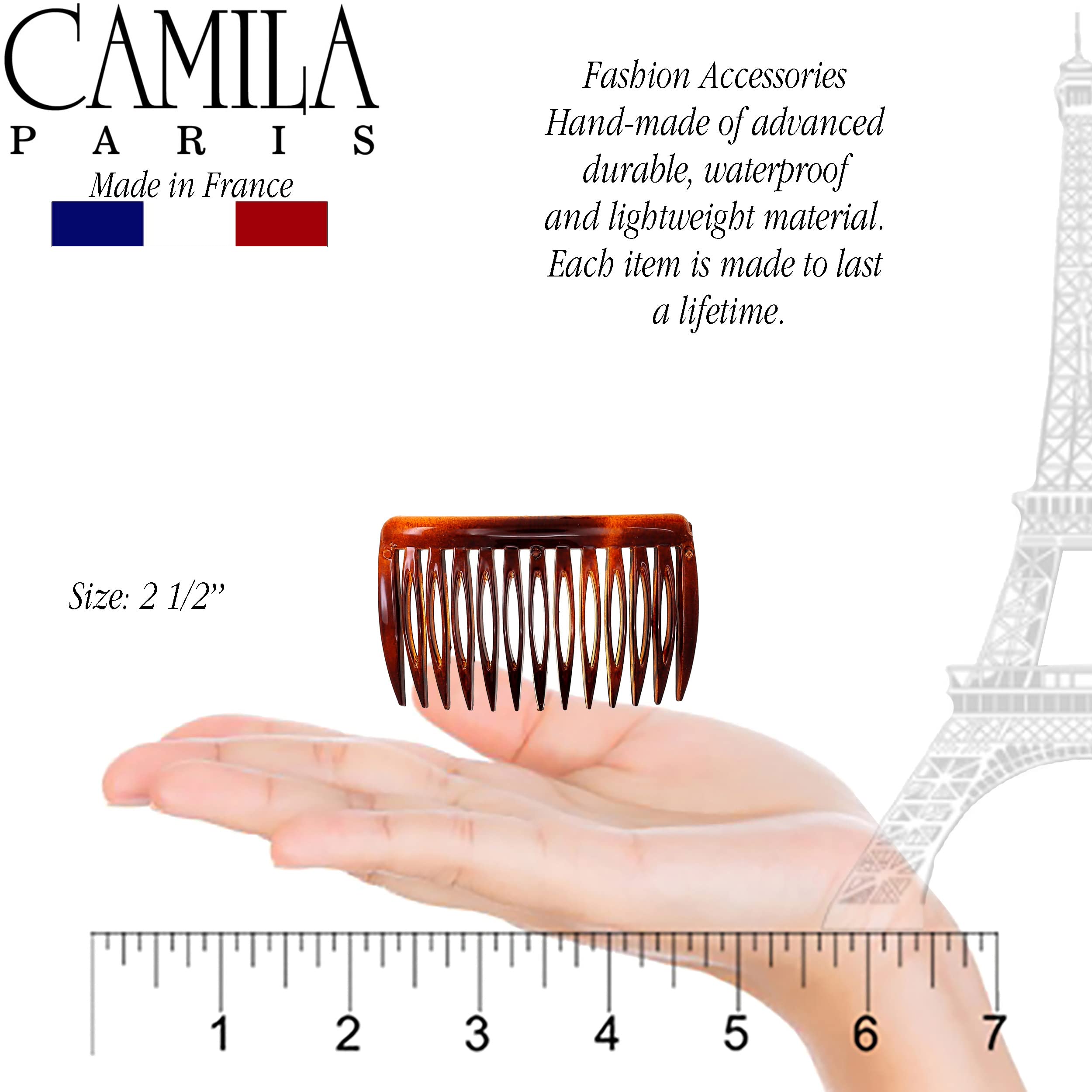 Side view of Camila Paris French tortoise shell hair accessory