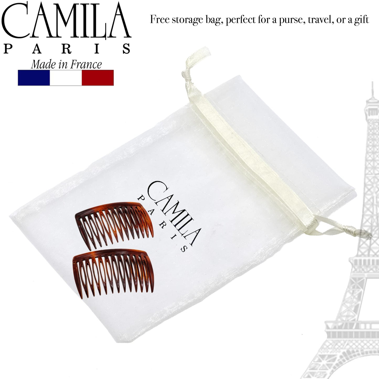 Curved hair comb design for secure up-do hold