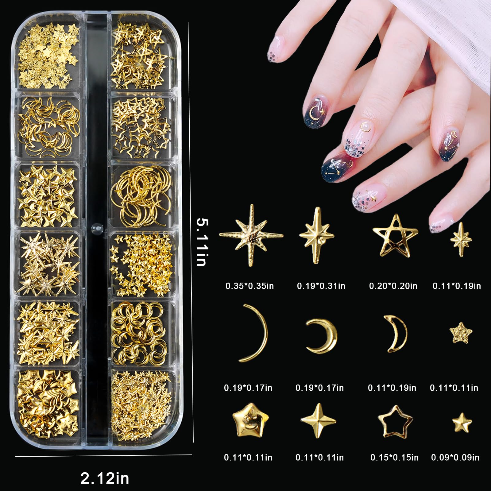 Silpecwee ocean theme metal nail rivets in storage box