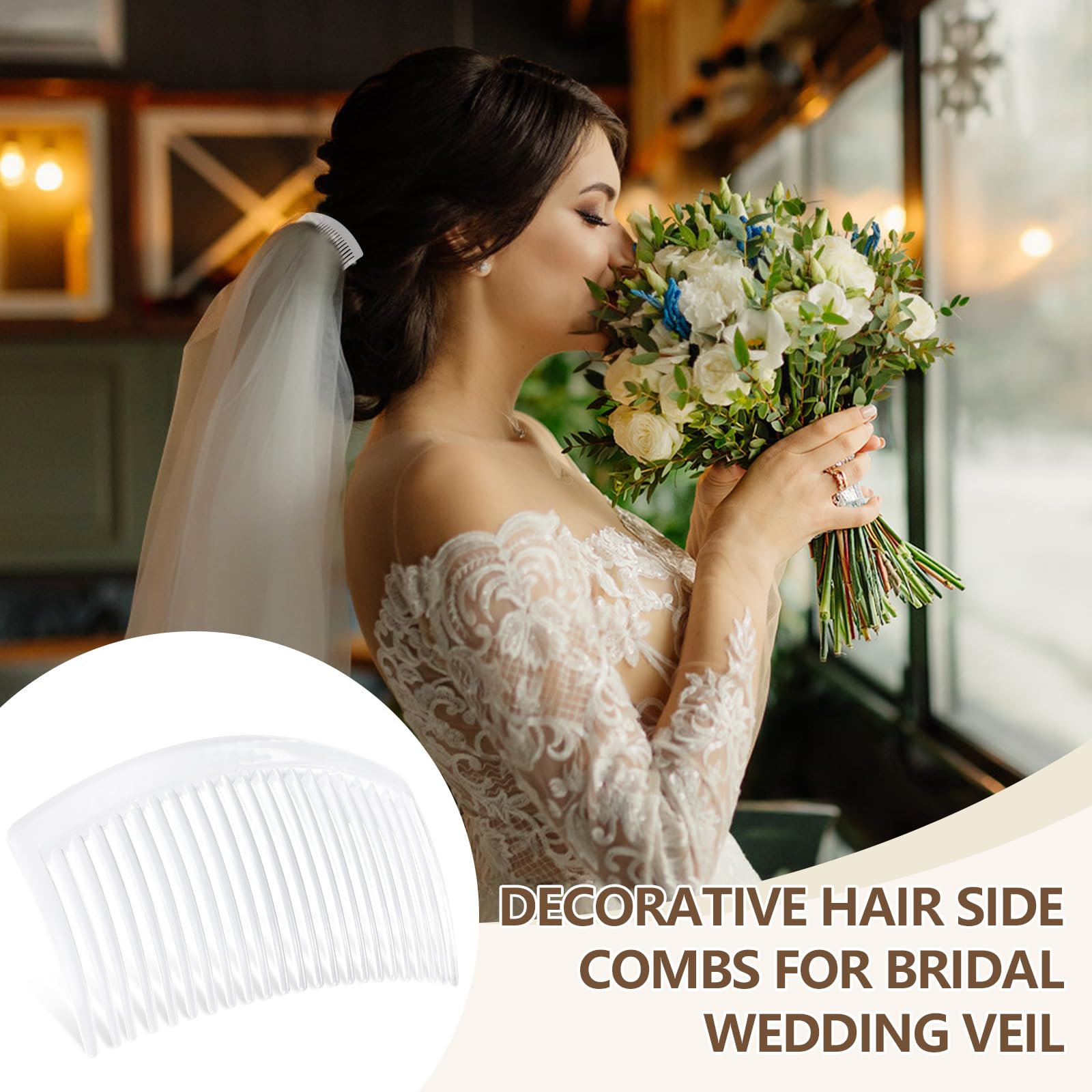 Side angle view of the durable French side hair accessories for secure updos and styling.