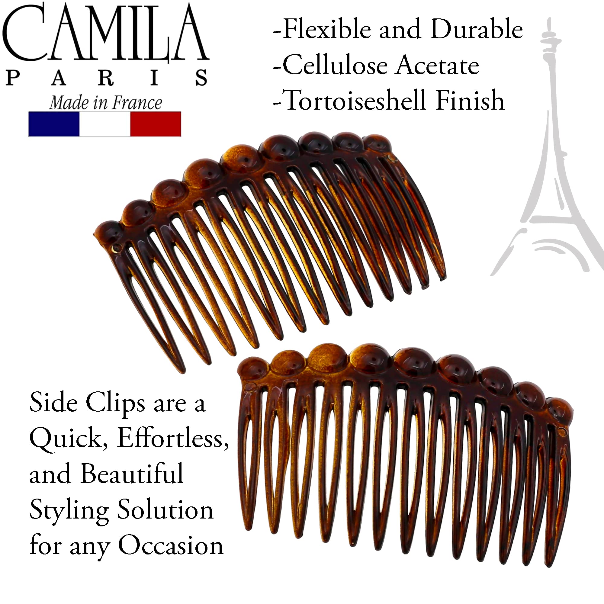 Camila Paris hair accessories used in a French twist hairstyle