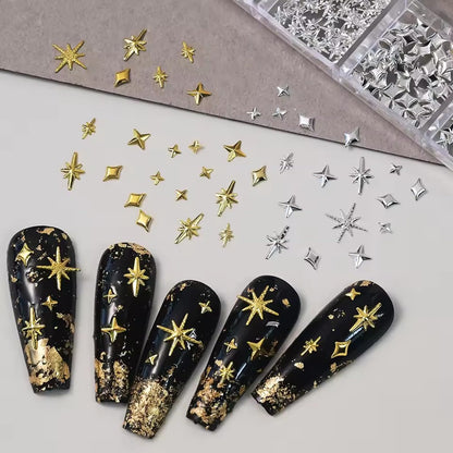 Silpecwee celestial nail art charms arranged for display