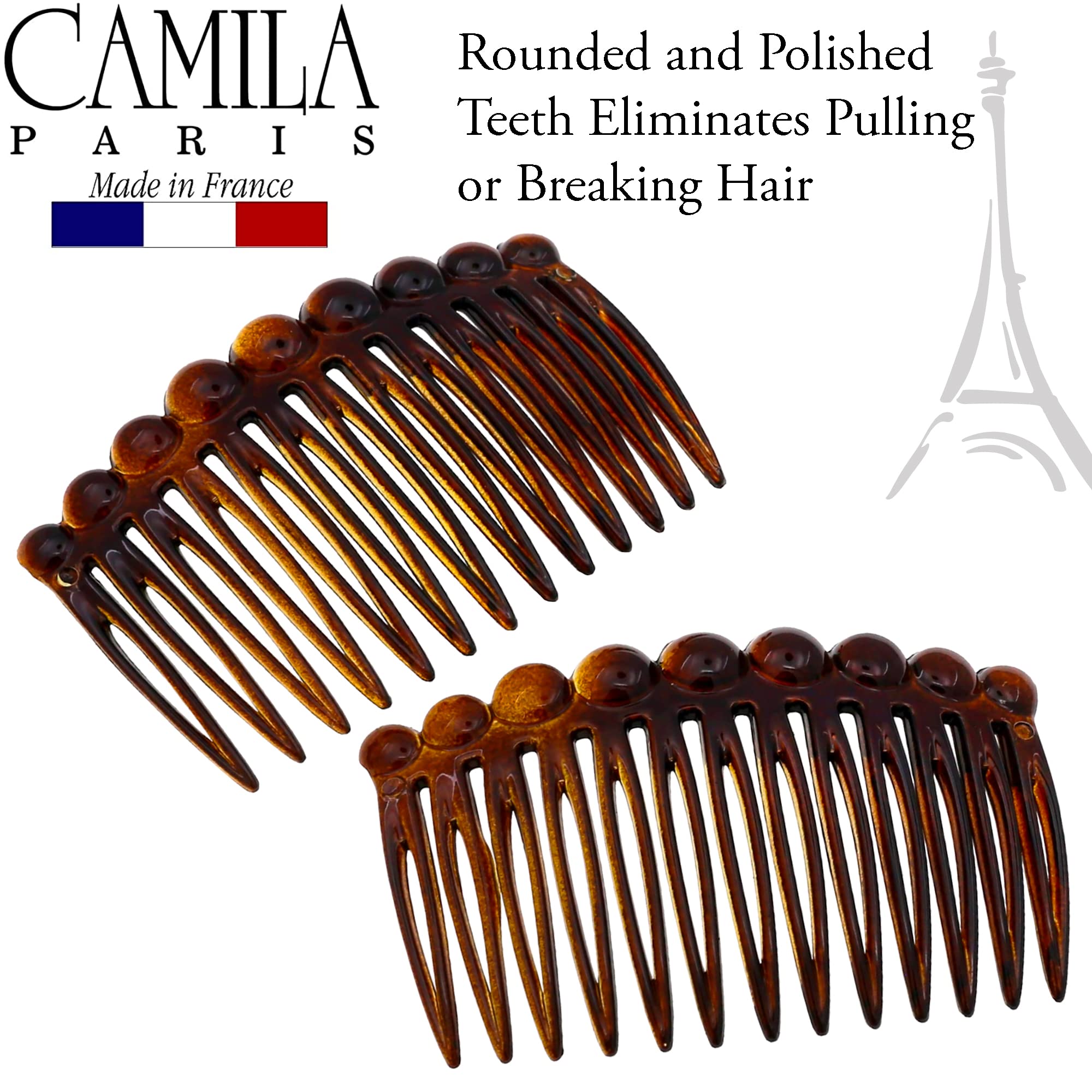 Close up of Camila Paris CP33/2 hair comb decorative finish