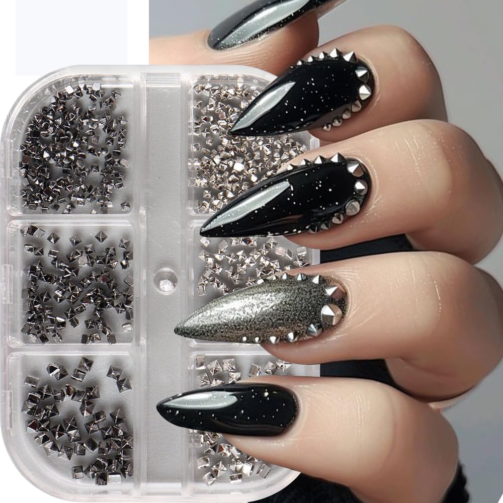 Assorted sizes of punk rivet studs for manicure