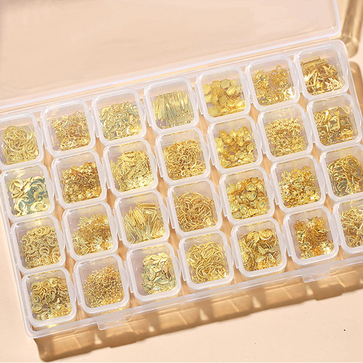 Vezocim nail art glitter flakes and studs packaging