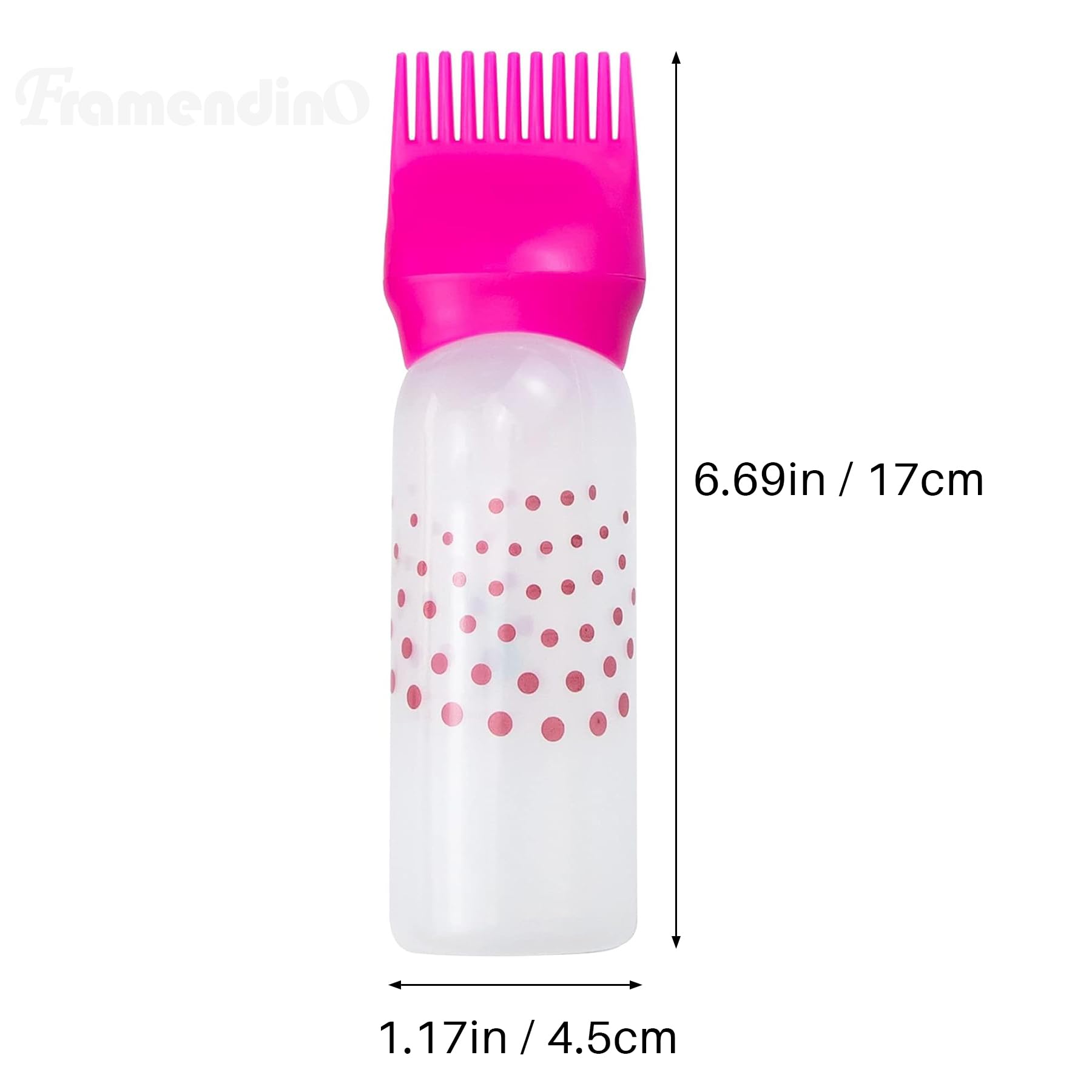 Close up of the graduated scale markings on the six ounce plastic squeeze bottle for precise mixing.