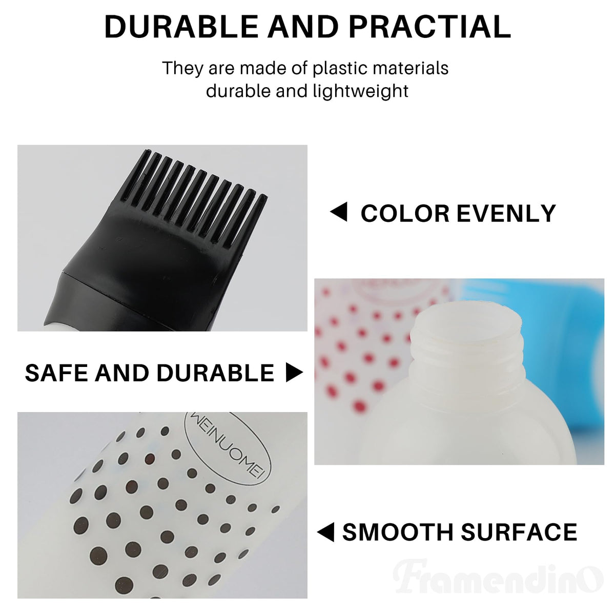 Detail shot of the hollow comb teeth cap designed for direct root and scalp application.