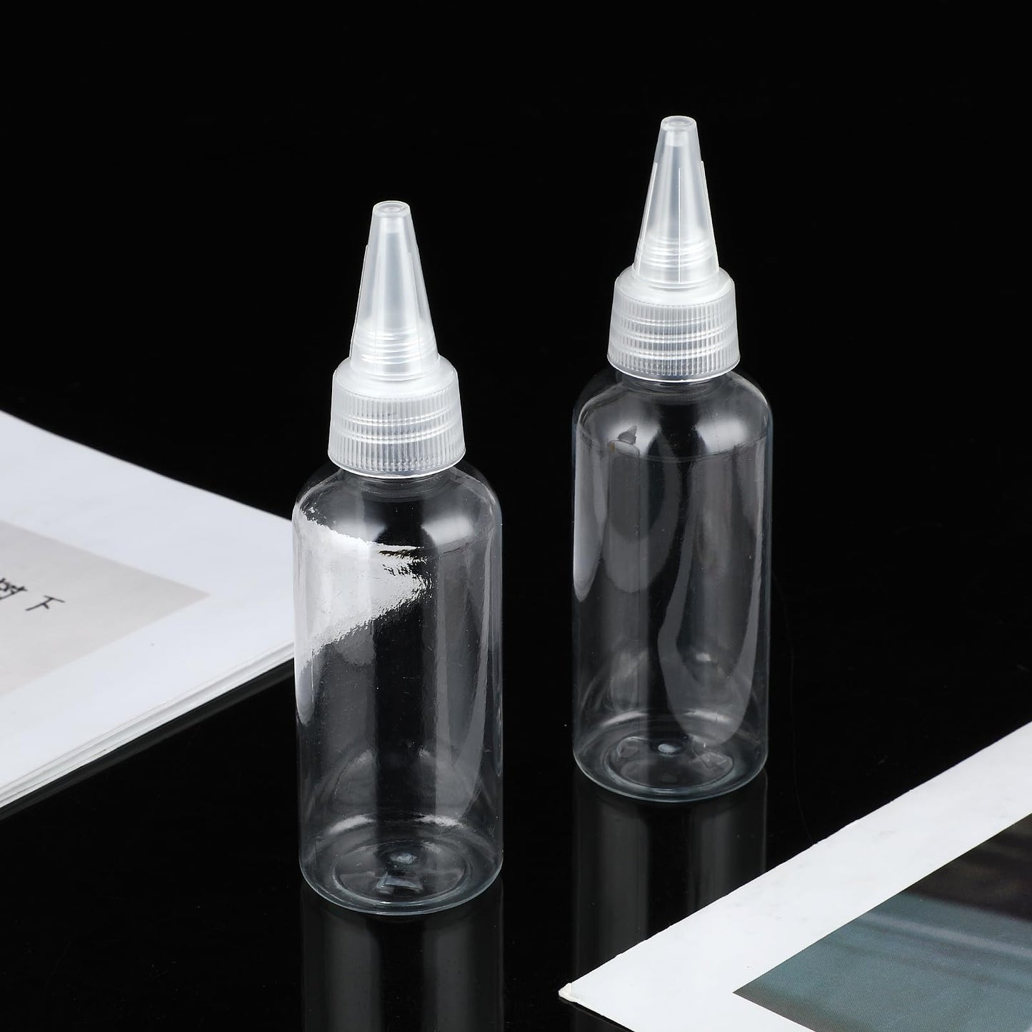Premium imported WLLHYF six count empty squeeze bottles package showing clear containers ready for cosmetic storage