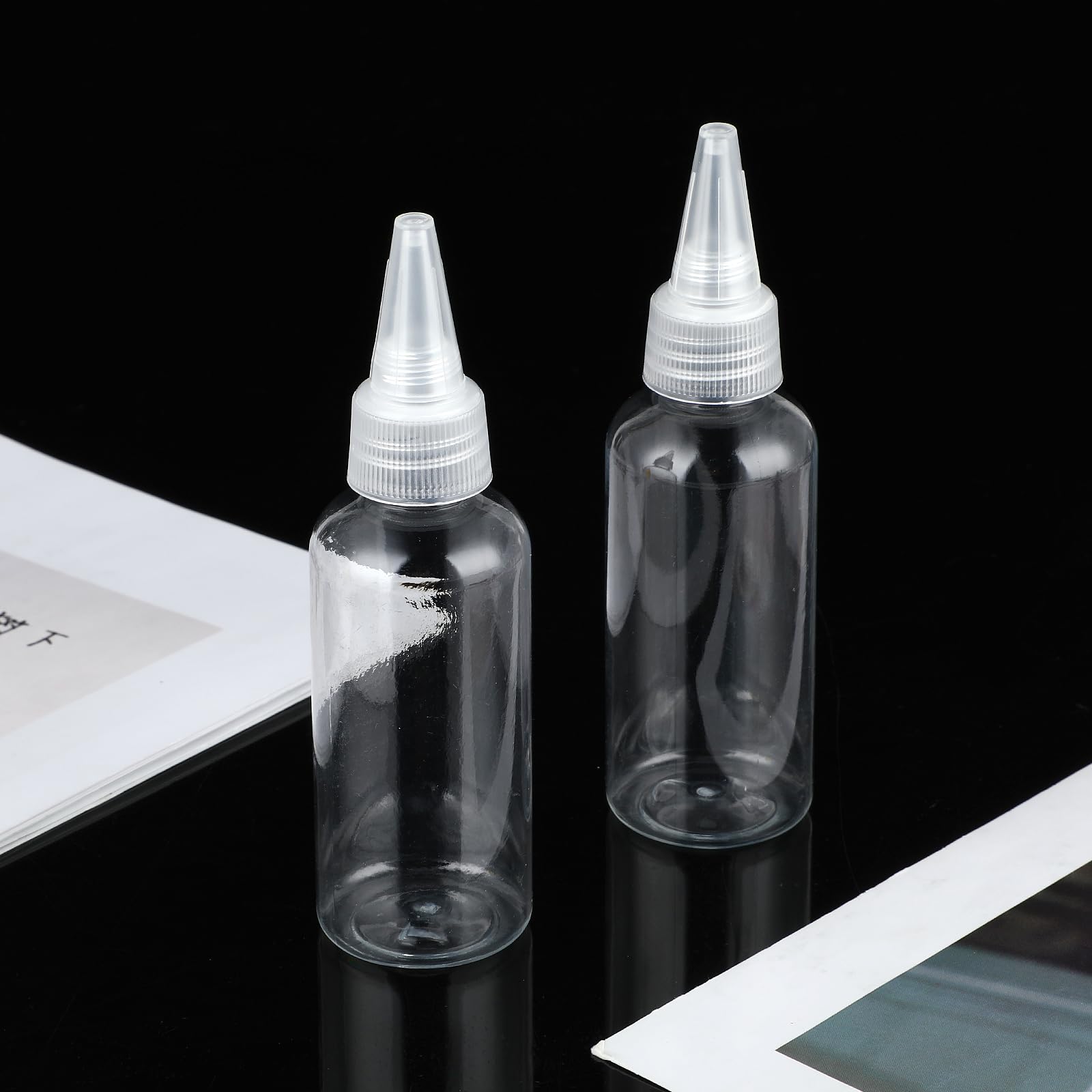 Premium imported WLLHYF six count empty squeeze bottles package showing clear containers ready for cosmetic storage