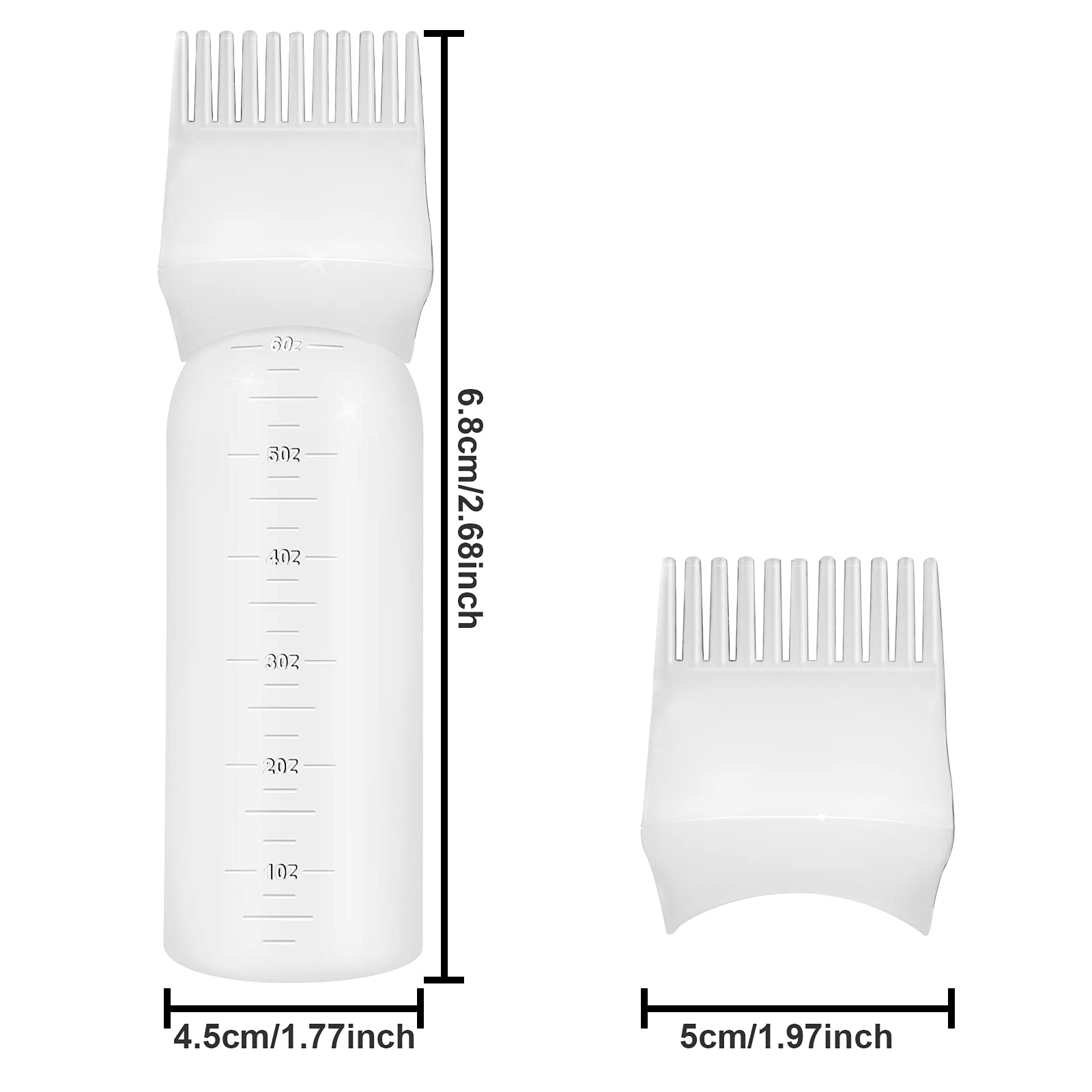 ONLYFU hair dye bottle applicator comb showing close up details of the hollow teeth dispensing holes