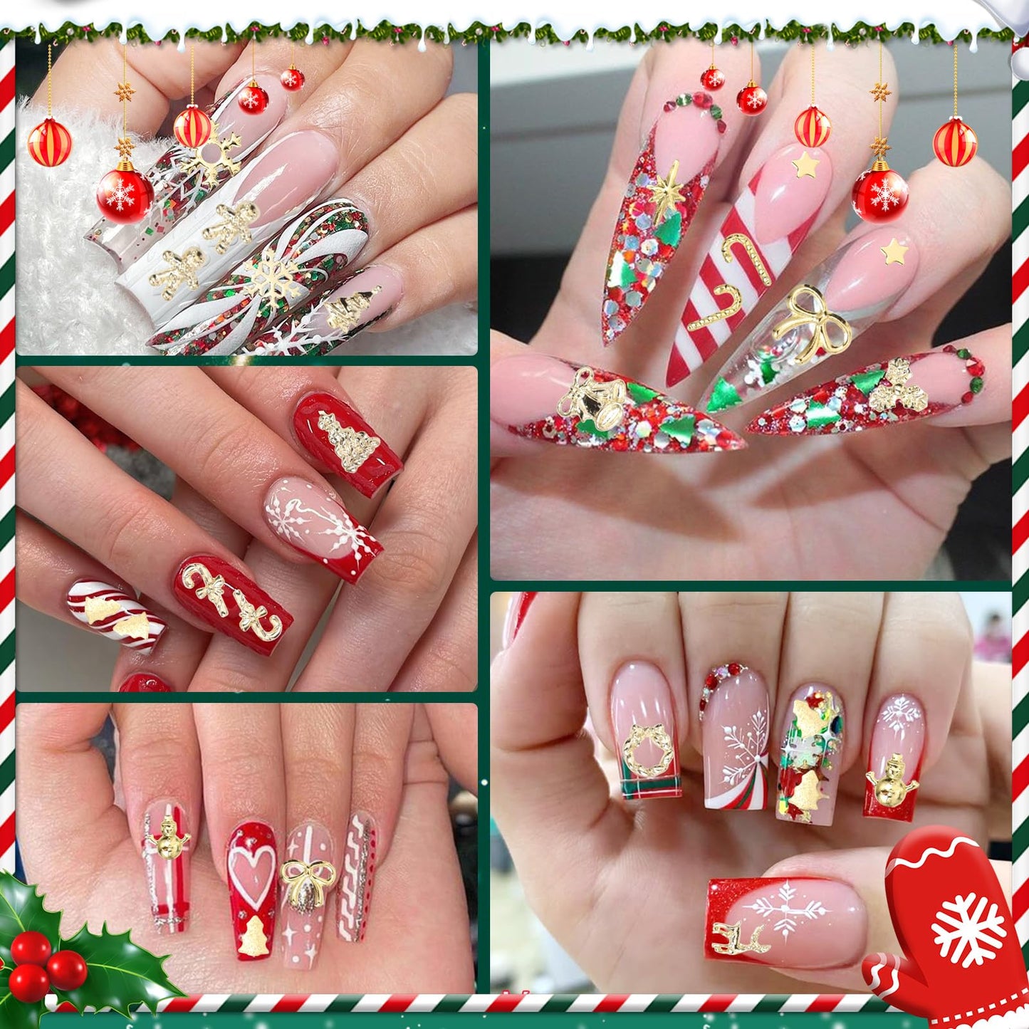 Tatiwoo branded Christmas nail accessory kit open view