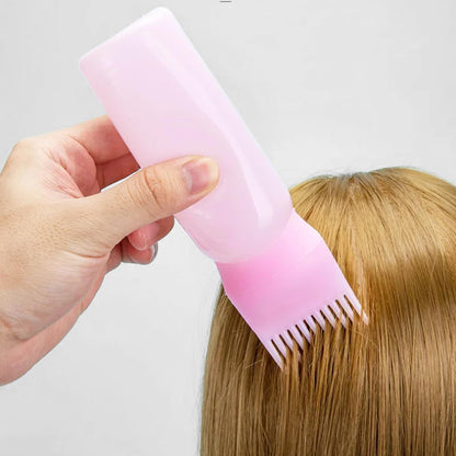 Durable plastic hair dye applicator bottle with mess free design overview
