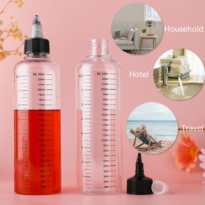 Lurrose refillable hair oil bottles positioned together to show the lightweight packaging and components.