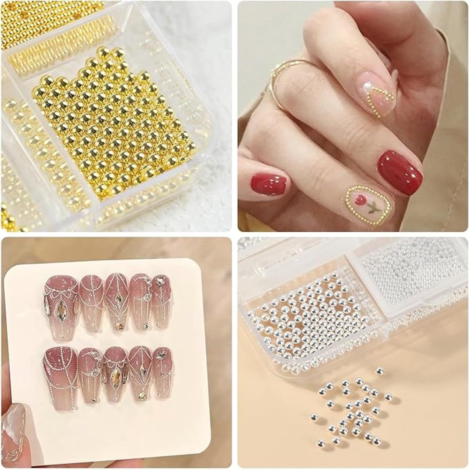 Chunmeng caviar bead kit open with 12 compartments of various sizes