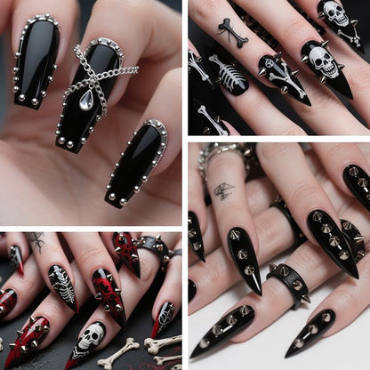 Different sizes of punk style nail art studs for manicure