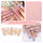 Side angle of shiny gold alloy nail decoration supplies