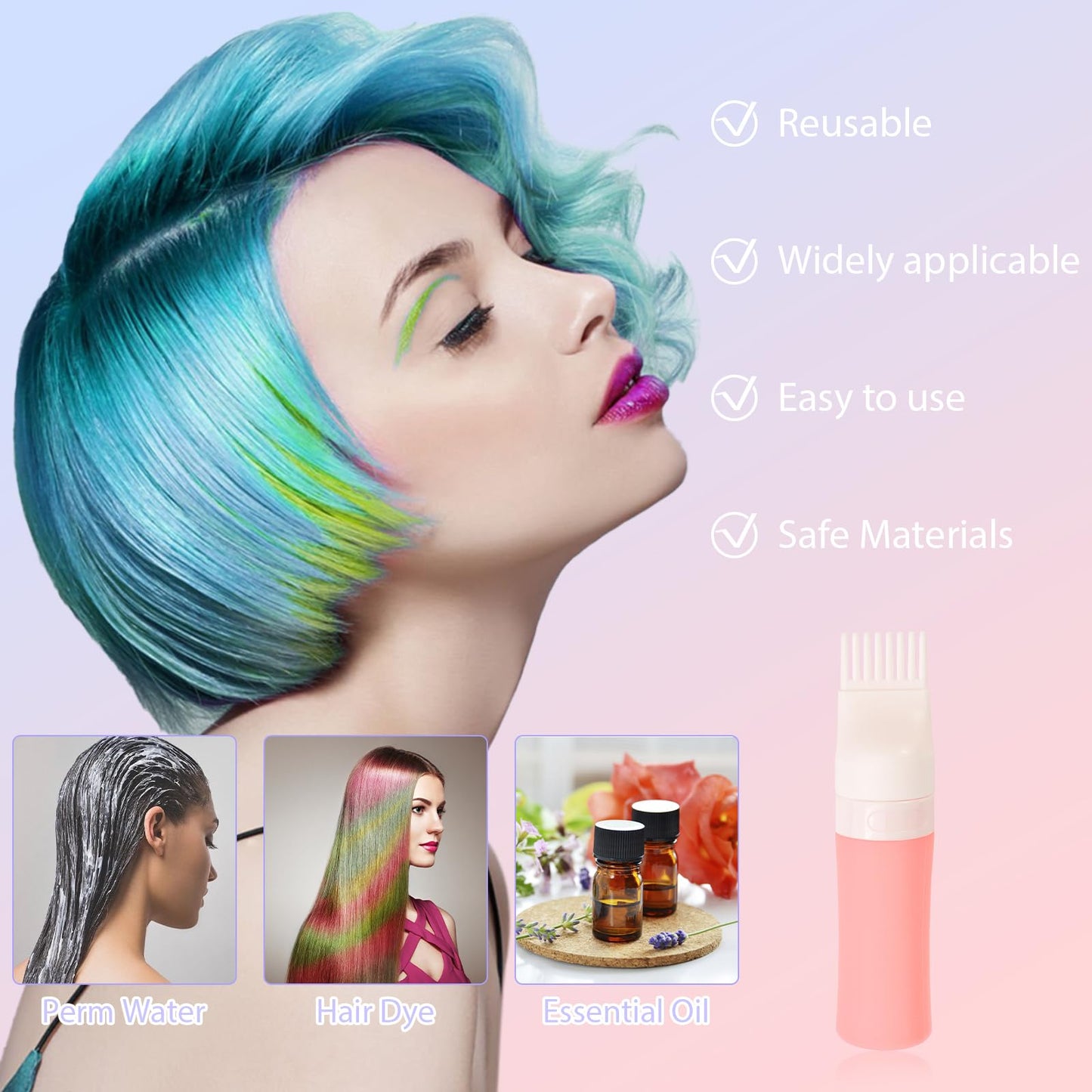 Water droplets on the waterproof DUAIU silicone scalp scrubber to highlight its easy to clean design after a shower.