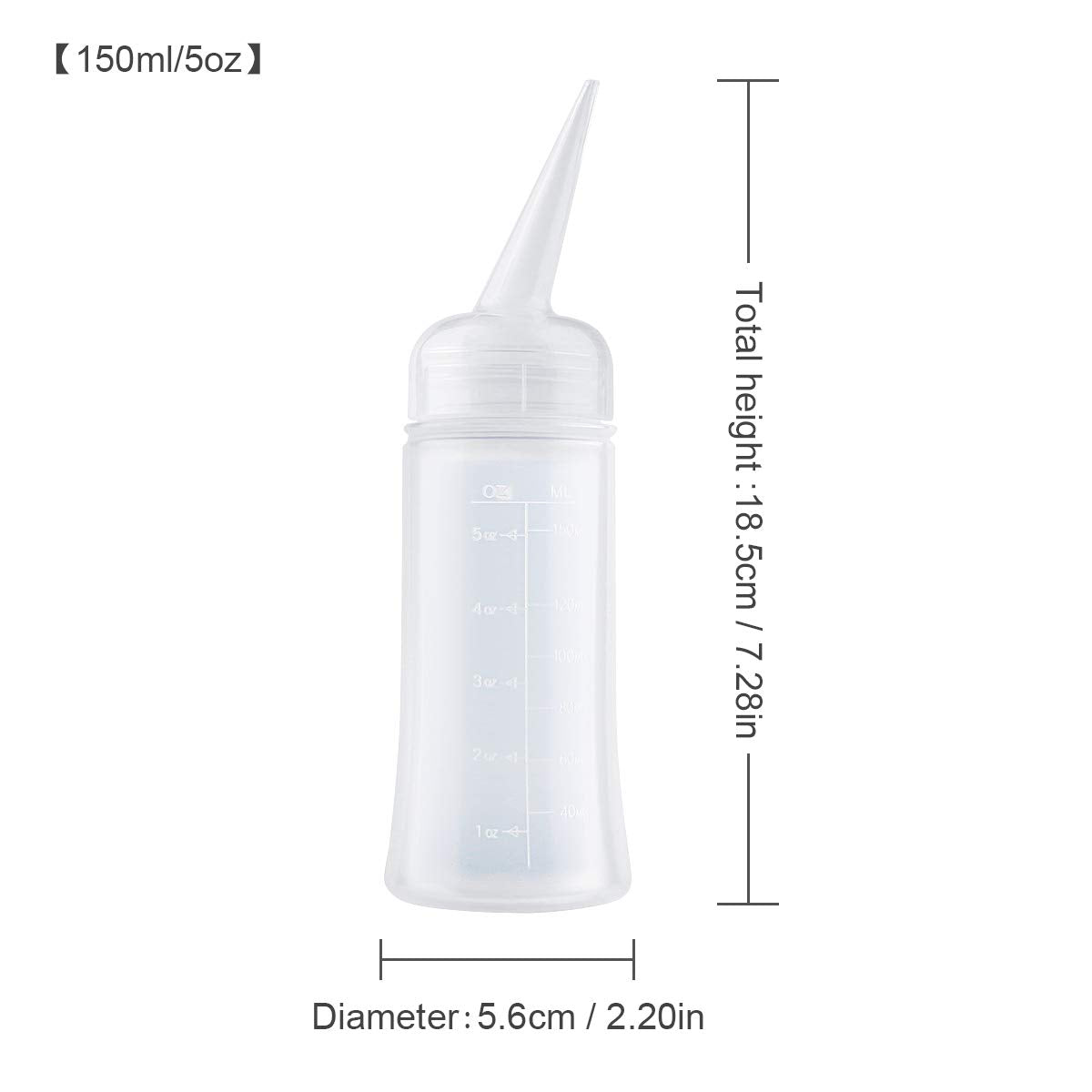 Two pack of Driew five ounce hair squeeze bottles with angled application tips
