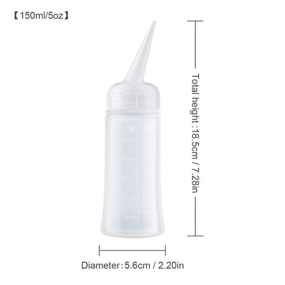 Two pack of Driew five ounce hair squeeze bottles with angled application tips