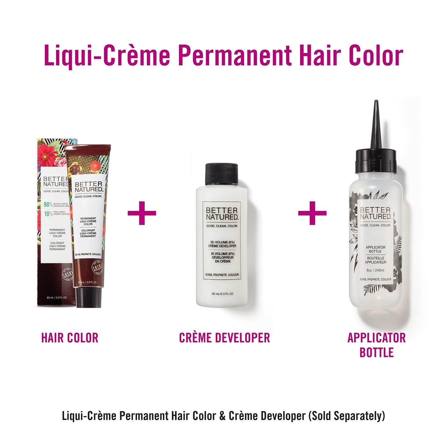Better Natured professional hair dye bottle with clear built-in measurement markings for accurate blending