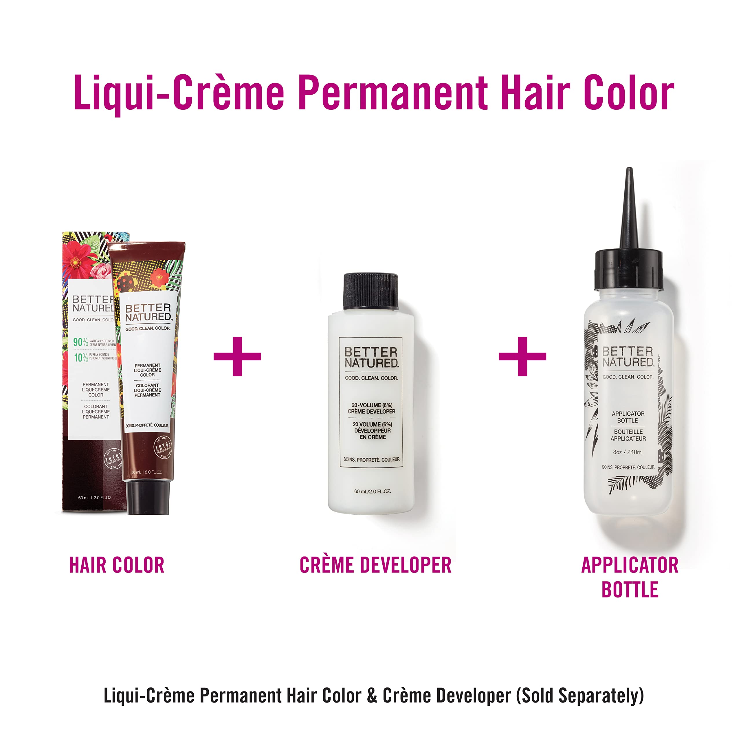 Better Natured professional hair dye bottle with clear built-in measurement markings for accurate blending