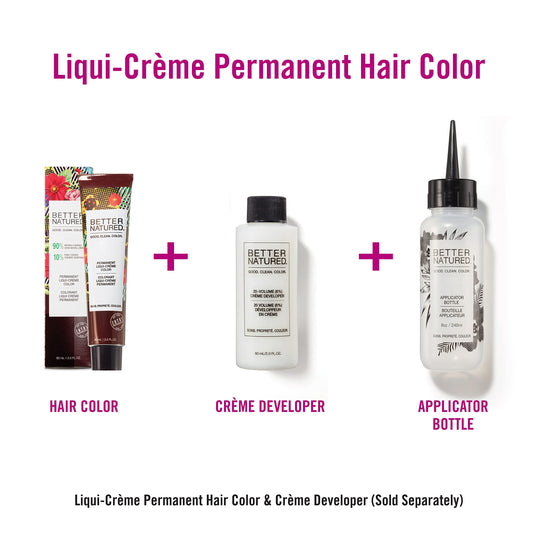 Better Natured professional hair dye bottle with clear built-in measurement markings for accurate blending