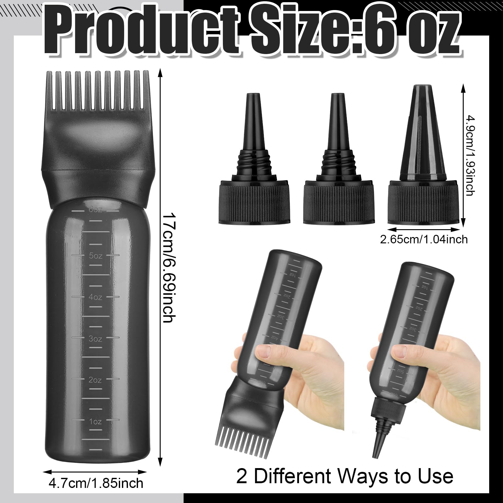 ProSuites root comb applicator bottle for scalp oiling with the comb nozzle attached for targeted root application.