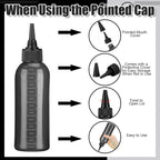 ProSuites hair dye bottle package showing the primary black container along with the three included pointed mouth covers.