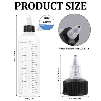 Segbeauty empty soft squeeze hair dye dispenser bottle showing the white twist top tip cap close up.