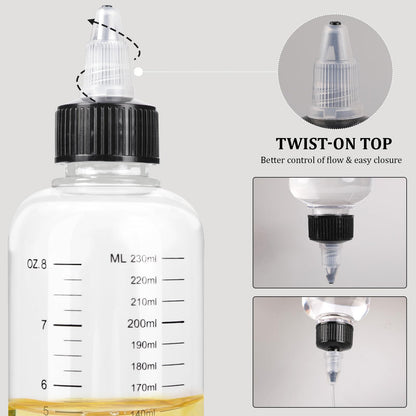 Durable Segbeauty five hundred milliliter empty refillable bottle being held to demonstrate the soft squeeze plastic.