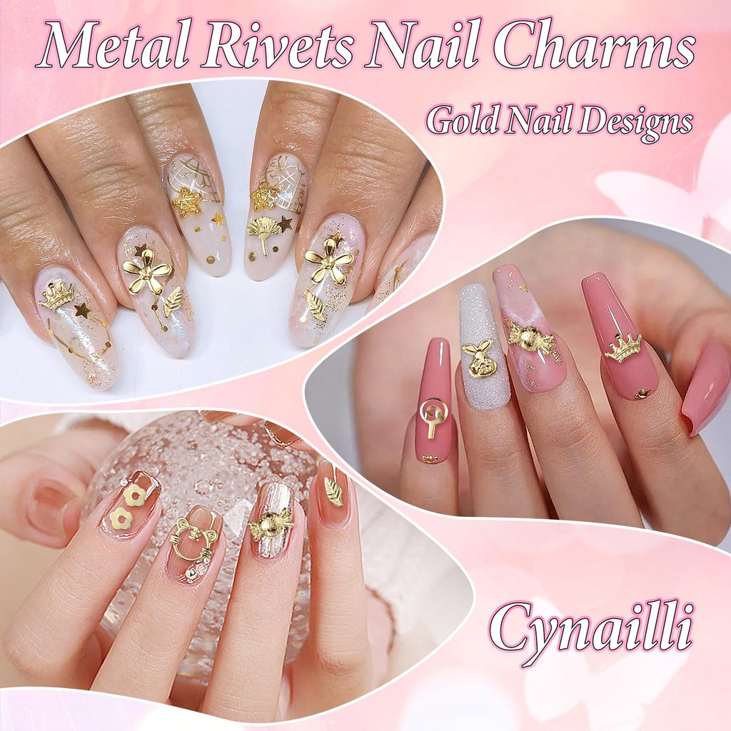 Complete two box set of Cynailli gold nail charms