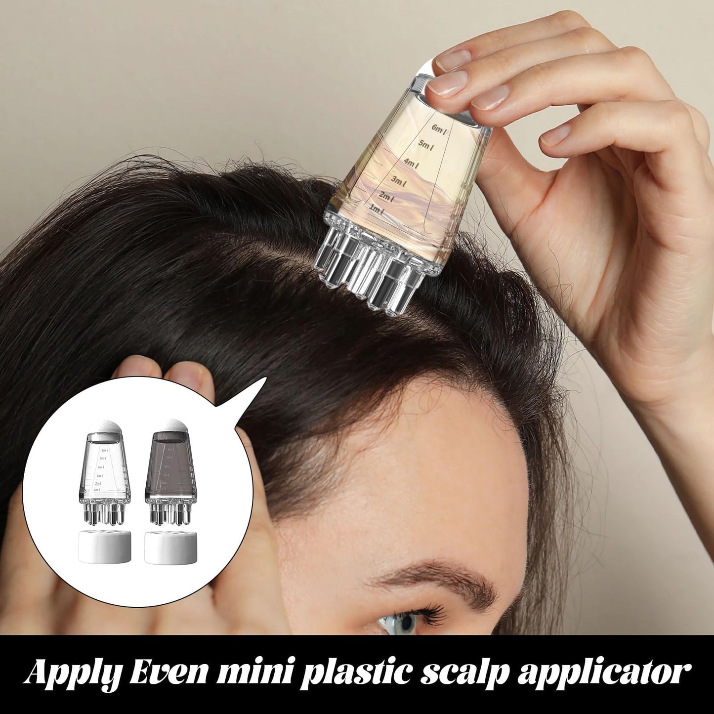 Top down perspective of the removable cap on the leak proof serum dispenser.