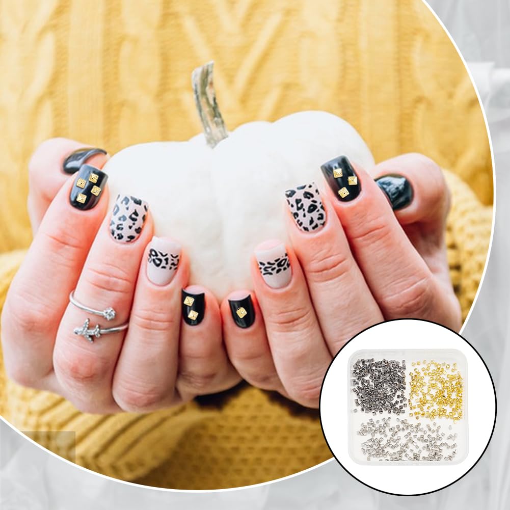 3D square metal rivets for DIY nail art and decorations