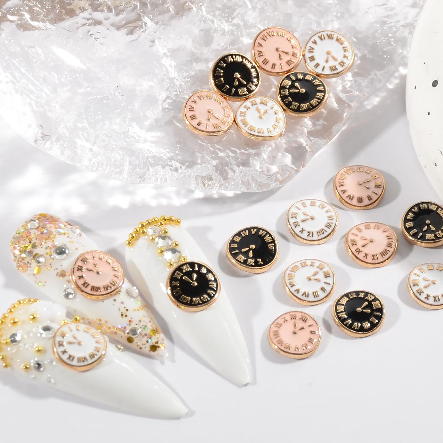 Qimyar pocket watch nail decorations on display
