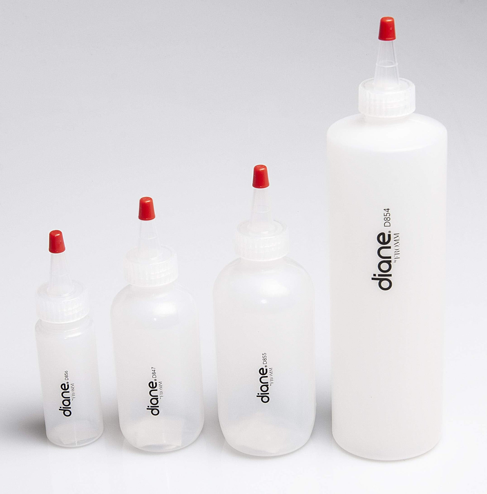 Close up of Diane applicator bottle precision tip and measurement markings
