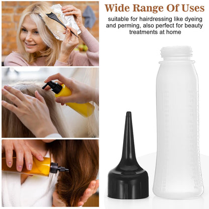 PACKOVE transparent scalp applicator bottles highlighting the clear graduated measurement lines