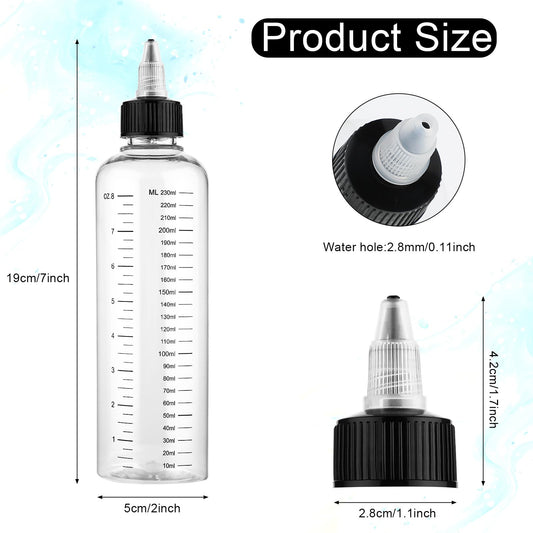 Close up view of the black leak proof twist on top tip cap on the hair color squeeze bottle