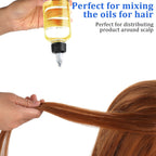 Soft flexible plastic body of the salon hair dye bottle being compressed for flow control