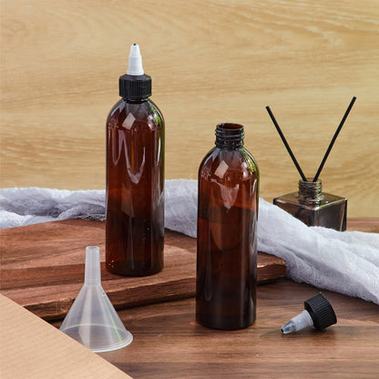 Barydat 8 ounce refillable plastic bottles for shampoo and lotion storage