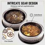 Ultra thin alloy cogs arranged for DIY manicure design