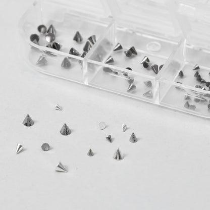 Examples of 3D punk nail art using Teaaha metal charms