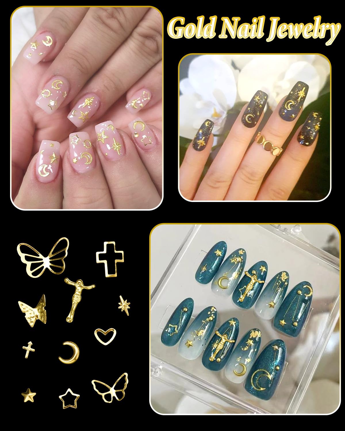 Overview of the entire 800 piece bulk package of mixed gold and silver rivet charms.