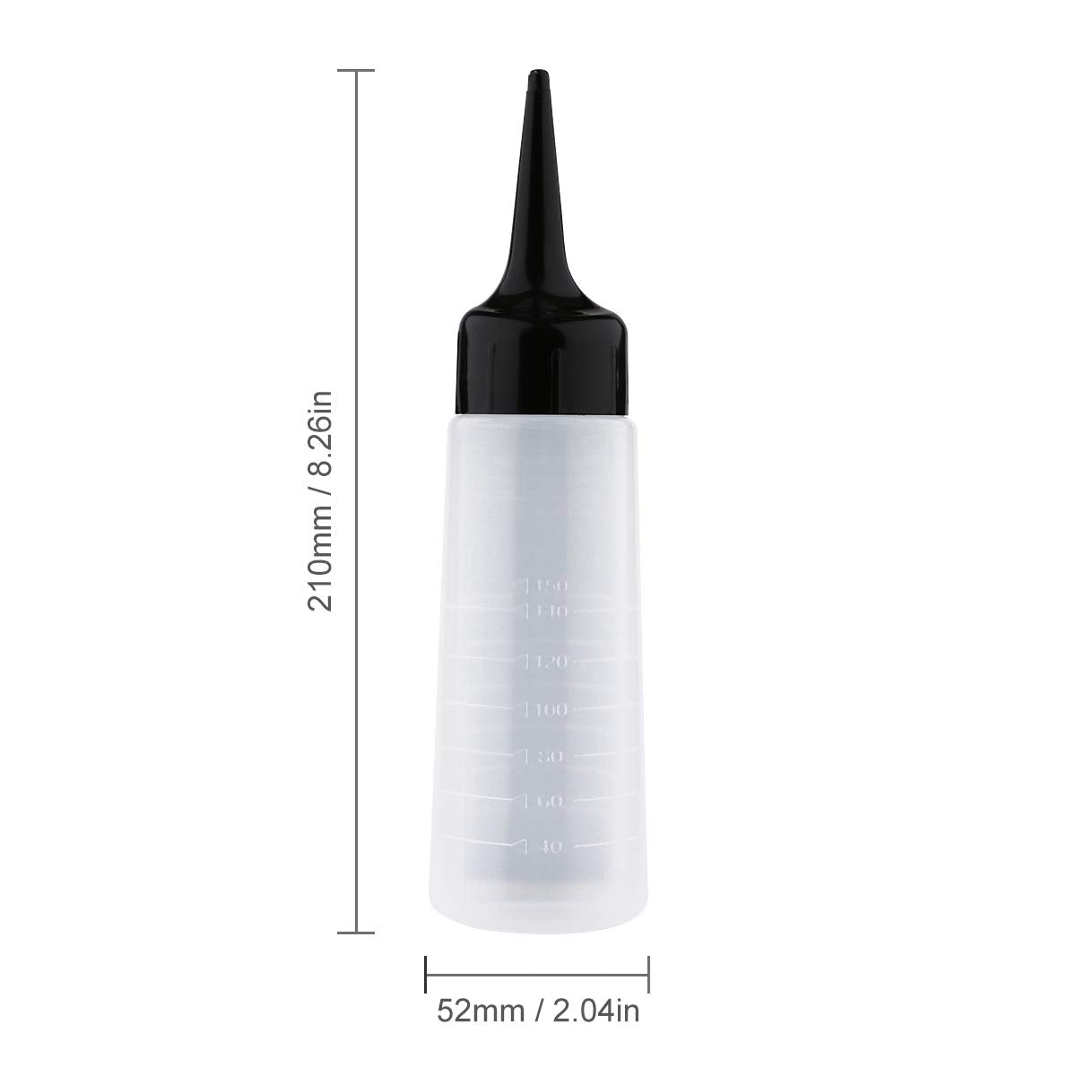 Yebeauty hair dye squeeze bottle 150ml with measurement markings for accurate mixing