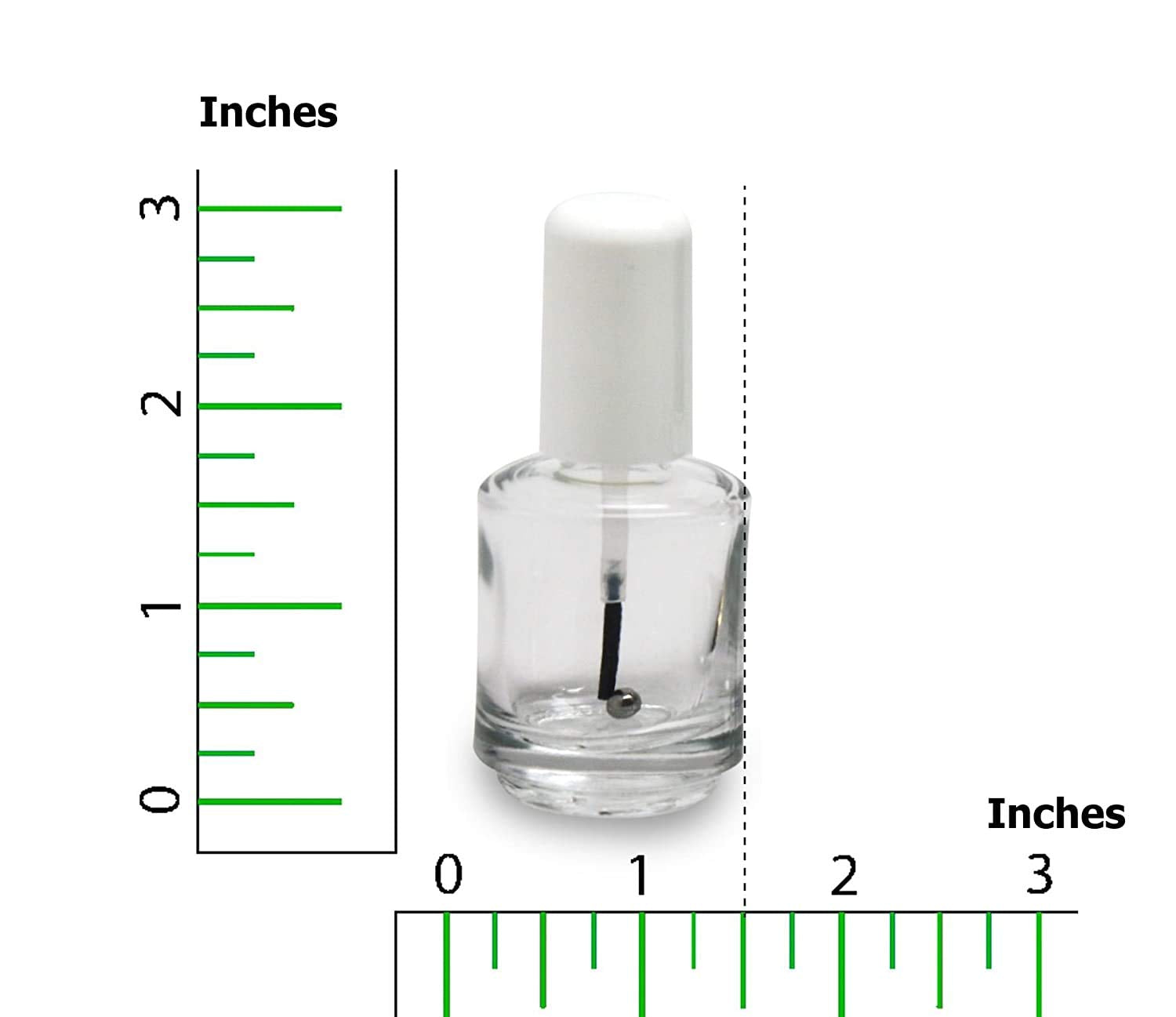 Karlash empty transparent glass cosmetic bottle detailing the unscrewed precision application brush and internal mixing ball.