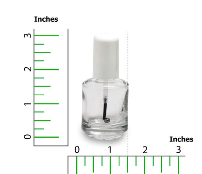 Karlash empty transparent glass cosmetic bottle detailing the unscrewed precision application brush and internal mixing ball.