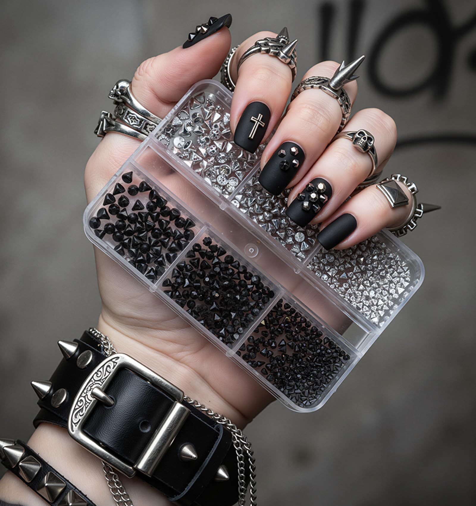 Mixed sizes of metal punk nail studs for DIY jewelry