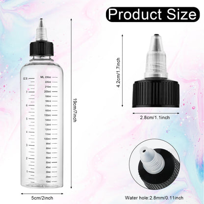 Two pack of soft squeeze empty oil dispensers displaying the dual measurement scale markings in ounces and milliliters.