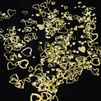 Cynailli 3D gold heart nail decorations mixed sizes assortment