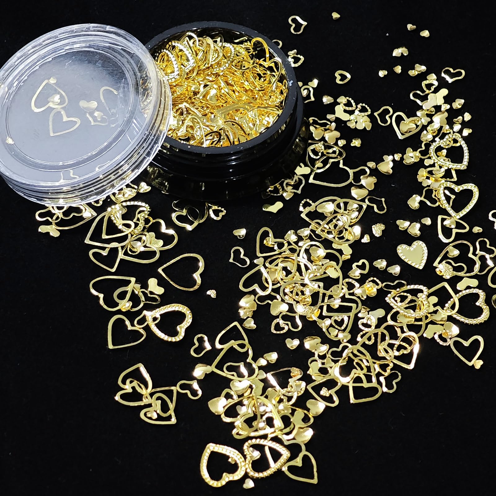 Assorted luxury nail decoration gems used for both manicure and resin craft DIY.